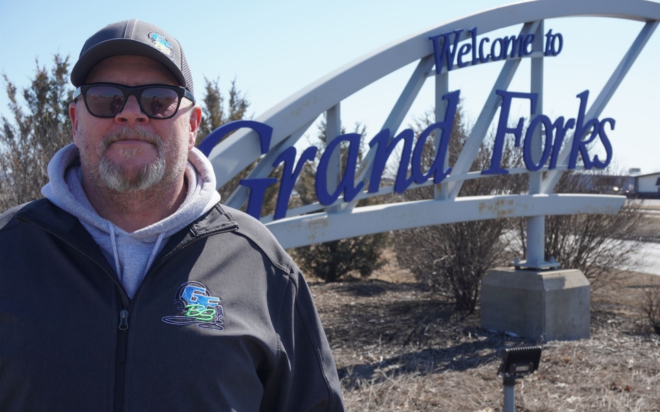 GFBS at the Welcome to Grand Forks sign
